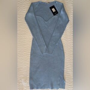 Fashion Nova Blue Long Sleeve Dress